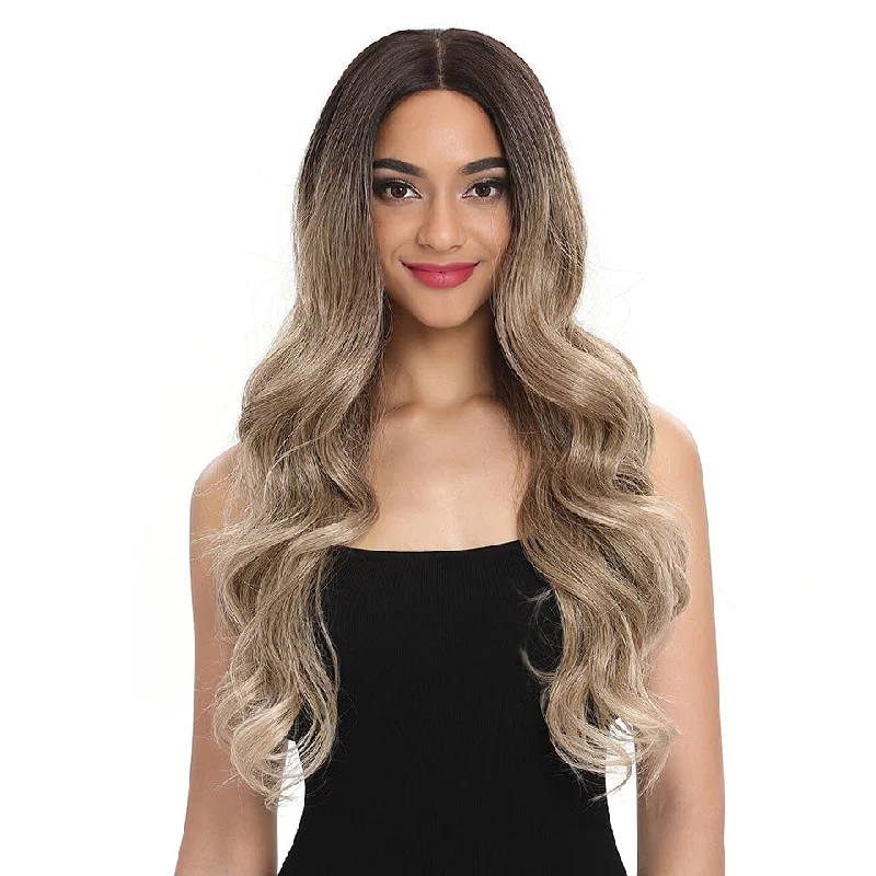 13x4 lace front synthetic wig sleek wholesale hot selling for women super body wave HD lace part frontal Synthetic Hair Wig