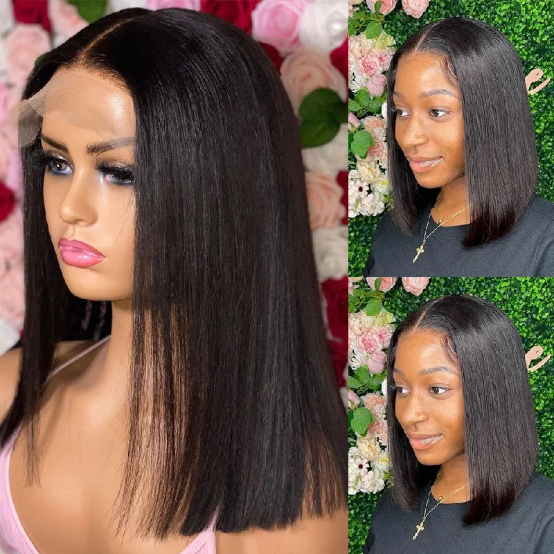 Ada | 4X4 Closure Bob Wig Brazilian Straight Short Lace Wig Human Hair