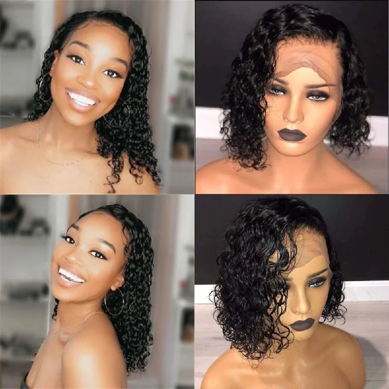 Adah | Human Hair BOB Lace  Wig | Wet Wavy