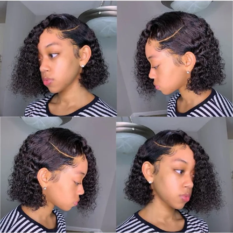 Alisa| Preplucked Virgin Human Hair 360 Bob Lace Wig | Deep Curly