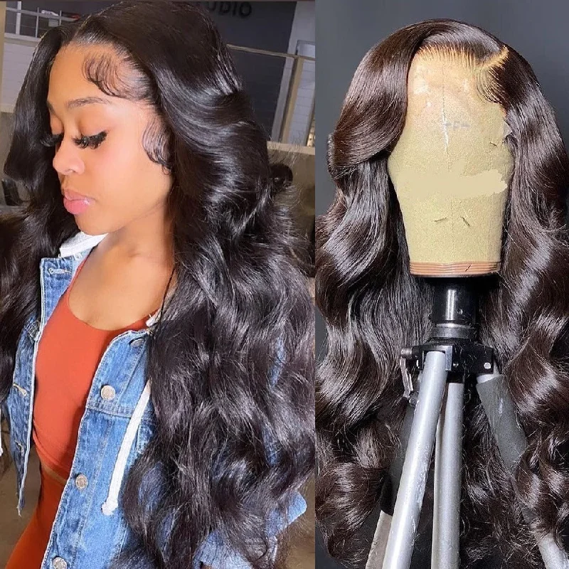 Allison | Diamond Fake Scalp 13X6 Human Hair Lace Front Wig | Body Wave