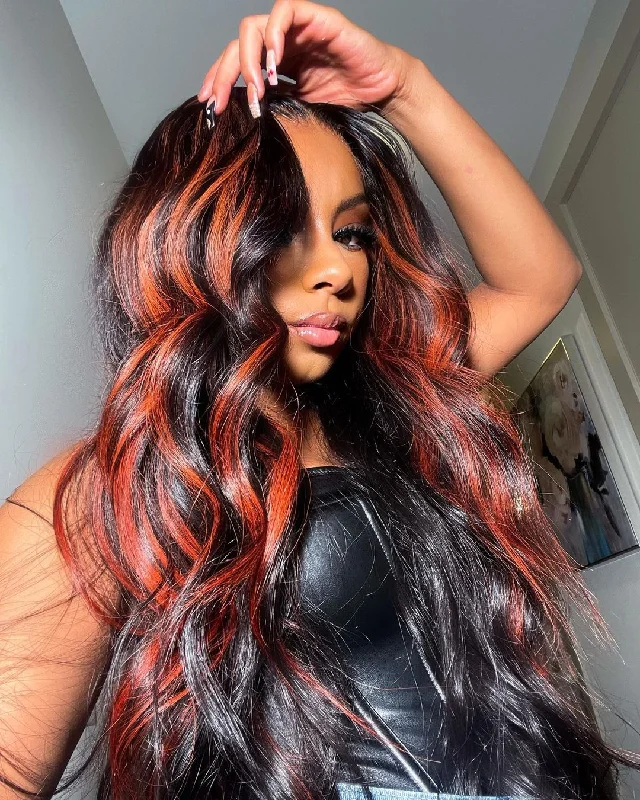 Capria | 13X6 Lace Front Ginger Higlight Virgin Human Hair Wig