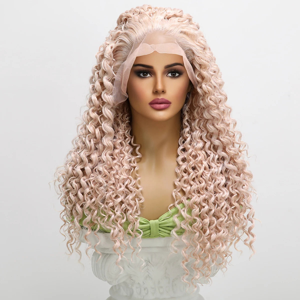 Curly Pink Crossdressing Wig