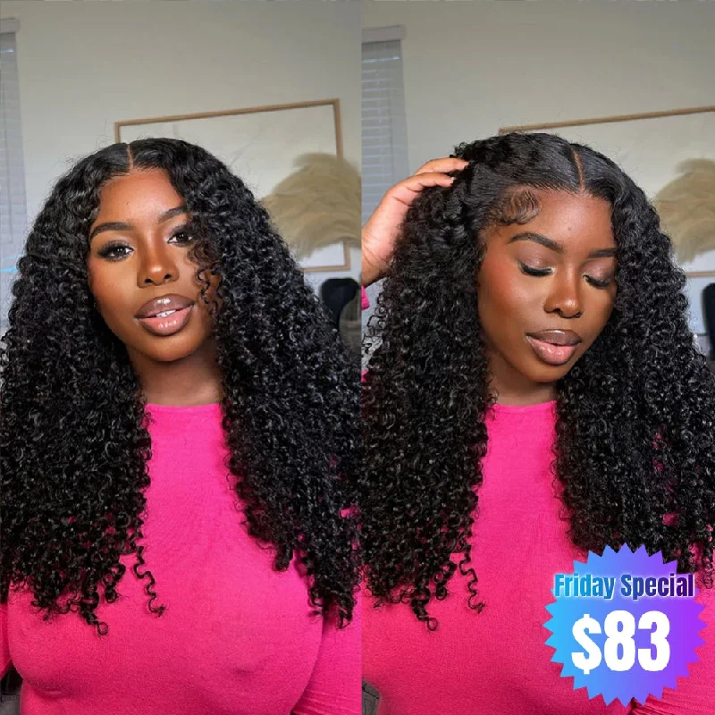 【Friday Special】4X4/13x4 Transparent Lace Wig 250% Human Hair Wig Kinky Curly