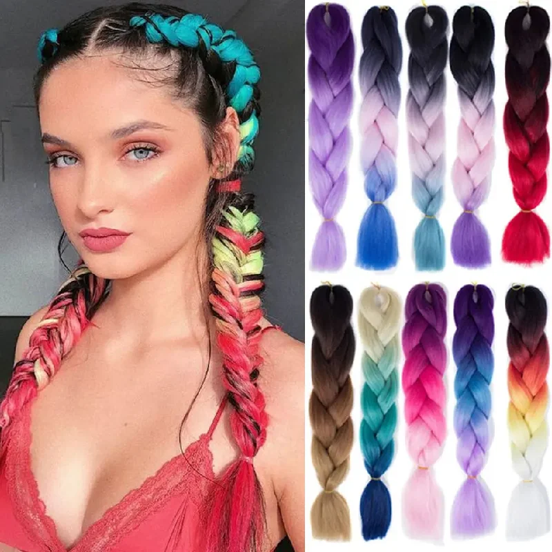 Ghana Manufacturer Stand Wholesale Wavy Private Label Ombre Braiding Hair Synthetic  Package Jumbo Braid Hair