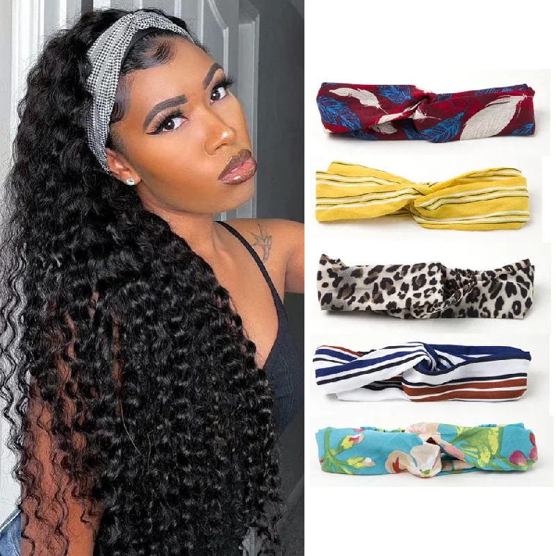 Glueless Headband Wig Deep Wave Virgin Human Hair Wig