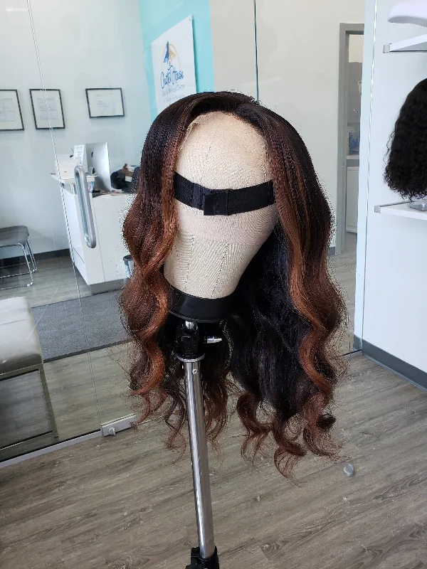 HD LACE Cambodian Caramel BALAYAGE 5x5 CLOSURE Wig (2 bundles + closure)