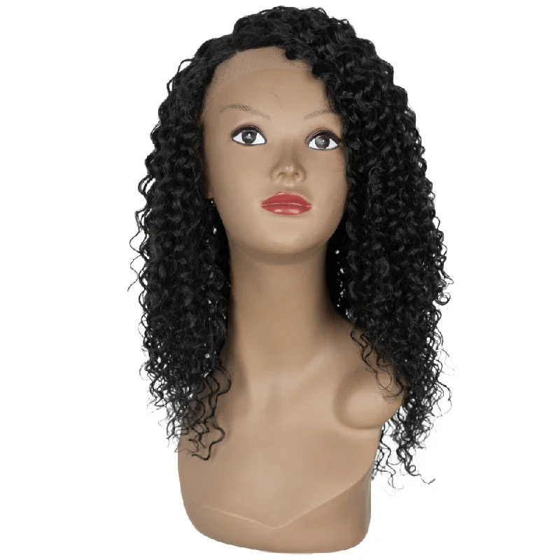 HD Transparent Lace Heat Resistance Afro Kinky Curly Synthetic Wig High Temperature Middle Part Lace Front Synthetic Hair Wig