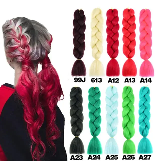 Jumbo Synthetic Braiding Hair 24 inch Ombre Color Synthetic Hair Braids Pre Stretched Wholesale Braiding Hair Extensions