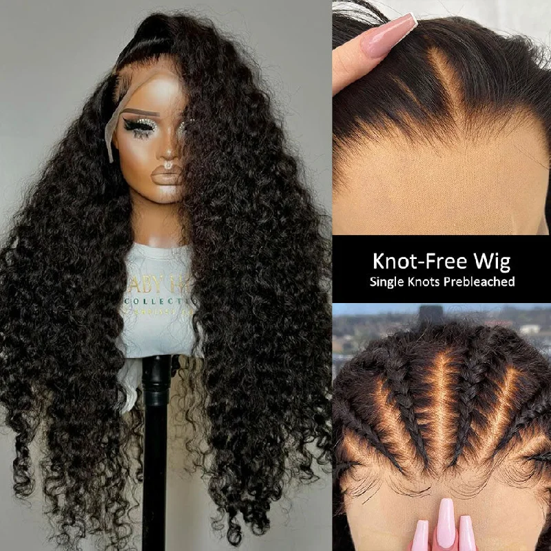 KNOT-FREE - 13x6 Skin Melt Lace Preplucked Human Hair Frontal Wig | Loose Curls