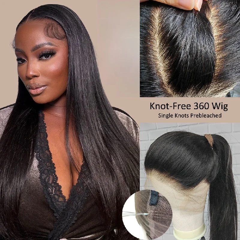 Knot-Free 360 HD Skin Melt Lace Invisible Strap 2.0 Upgraded Human Hair Frontal Wig