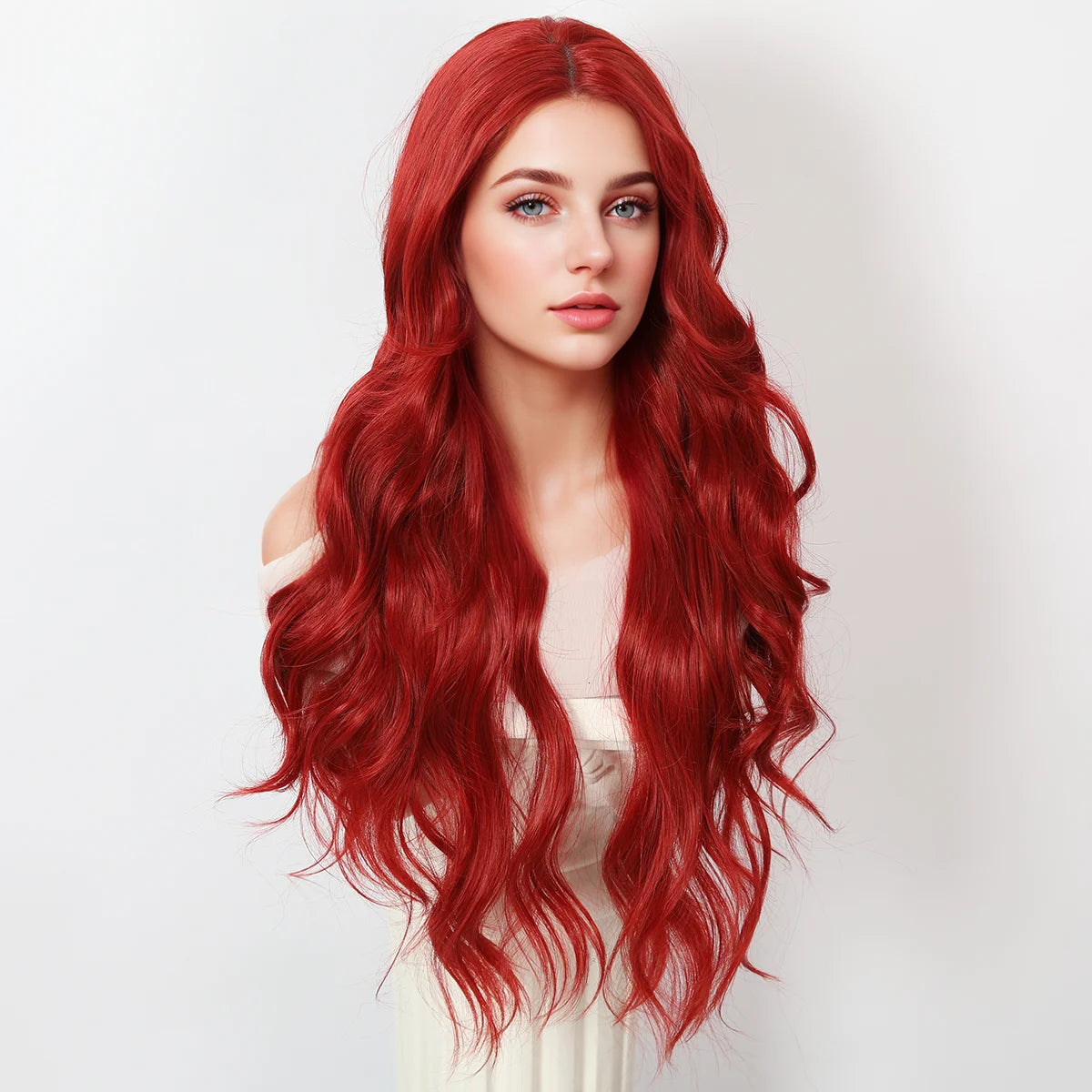 Large Red Crossdressing Wig