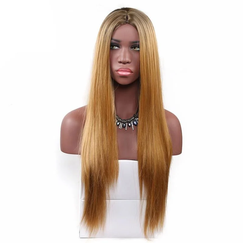 Long Two Tones Straight Ombre Wig