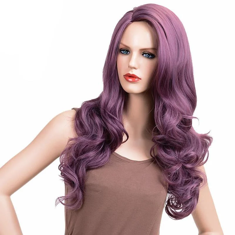 Long Purple Wavy Wig