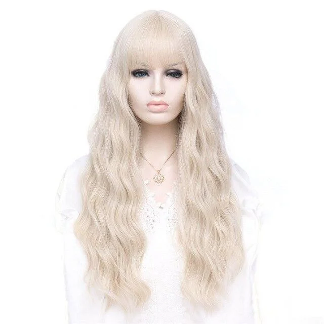 Long Wavy Wig with Bangs