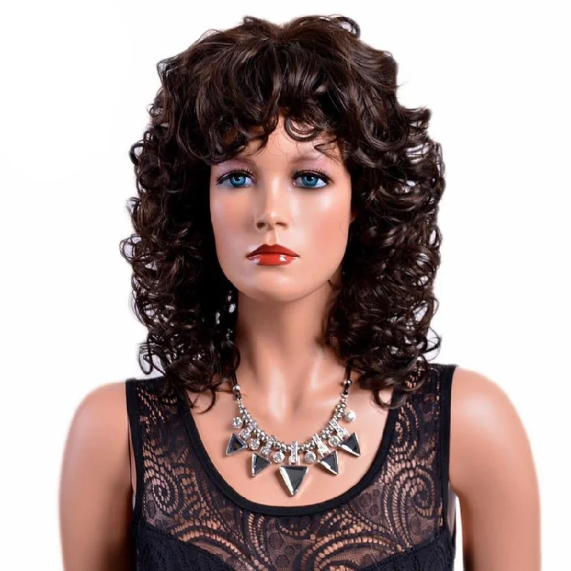 Medium Curly Wig with Bangs