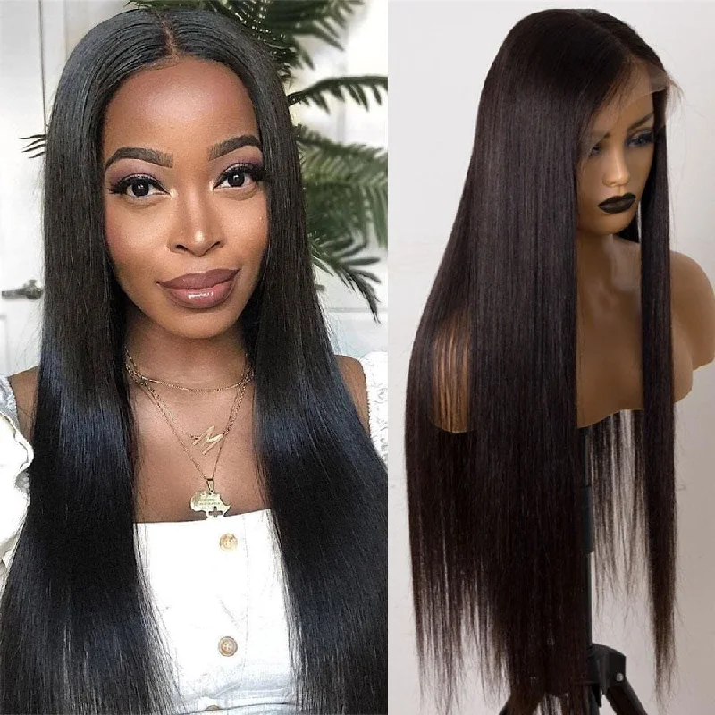 13x6 Skin Melt Lace Front Silk Straight Human Hair Wig