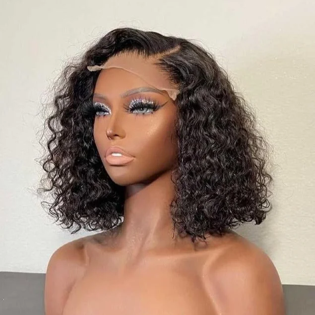 4X4 Closure Bob Wig Water Wave Short Lace Wig Human Hair