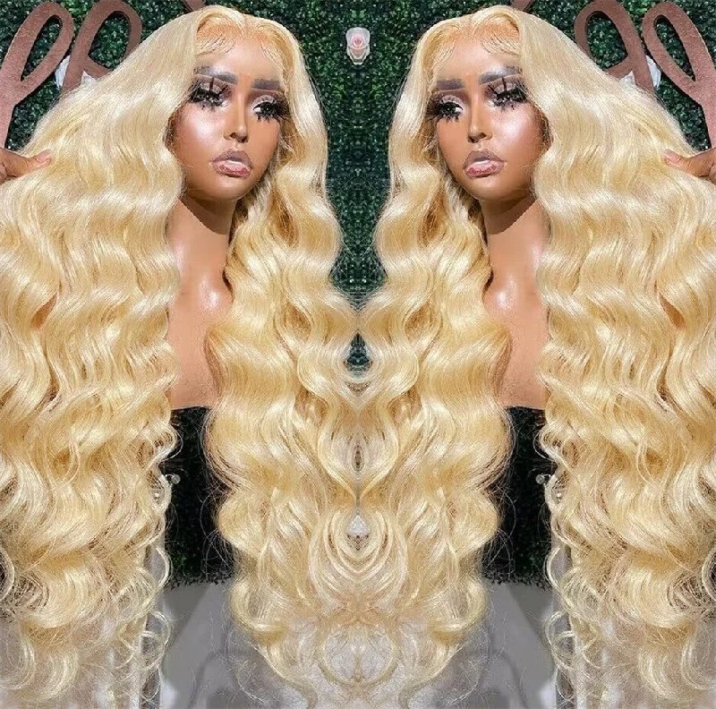 Penelope | HD Lace Preplucked 613 Blonde Human Hair 3D 13x6 Frontal Wig | Body Wave