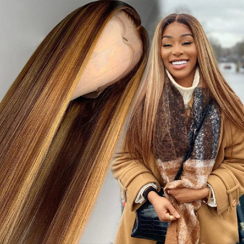 Precious | Highlight Blonde Preplucked Virgin Human Hair Lace Wig Silky Straight