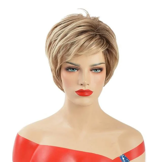 Puffy Blonde Short Wig