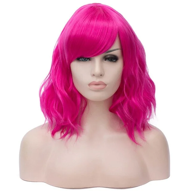 Short Wavy Wigs with Bangs