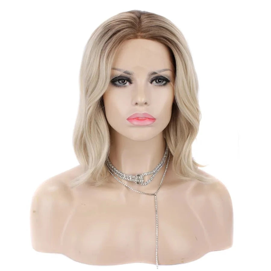 Sissy Lux Elegance: Ombre Blonde Short Bob Lace Front Wig - Transformative Femininity for Men