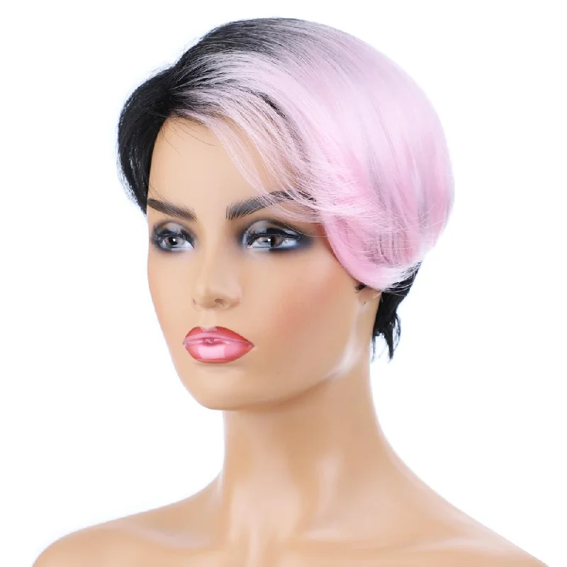 Short Pink Bob Sissy Wig