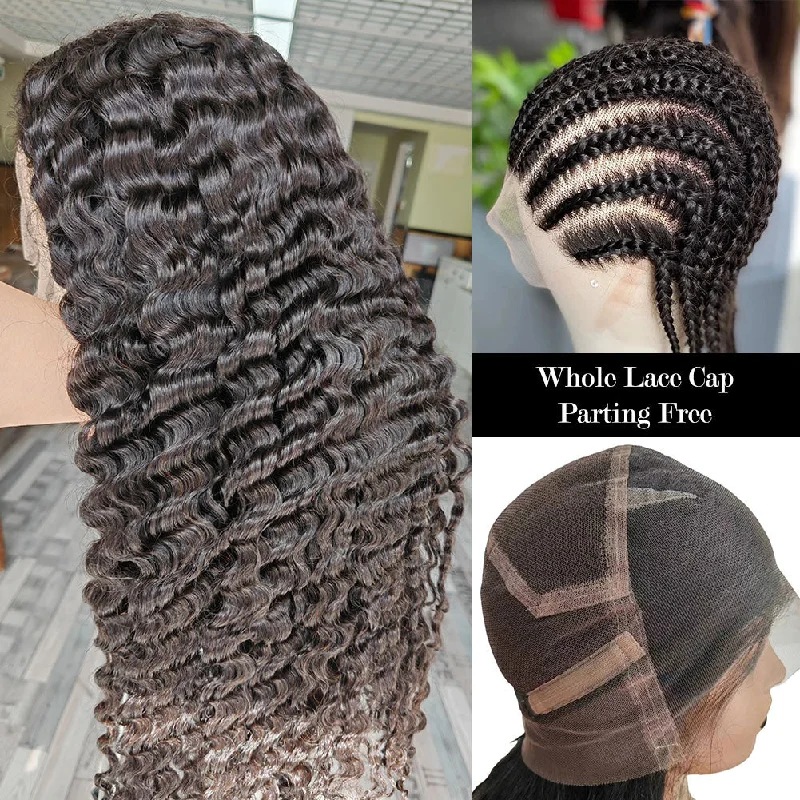 Whole Lace Cap Transparent Lace Preplucked Human Hair Full Lace Wig | Burmese Curls