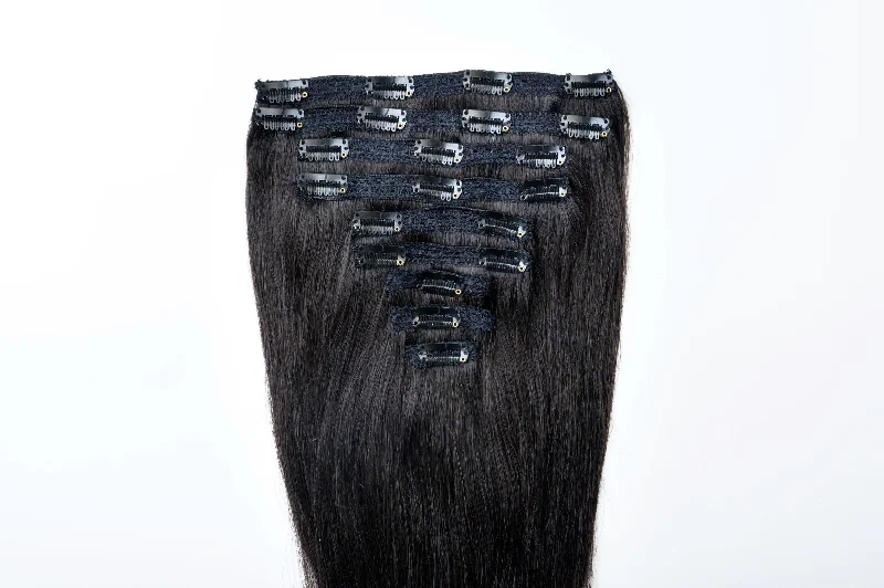 #1 Jet Black Classic Clip In Hair Extensions 9pcs