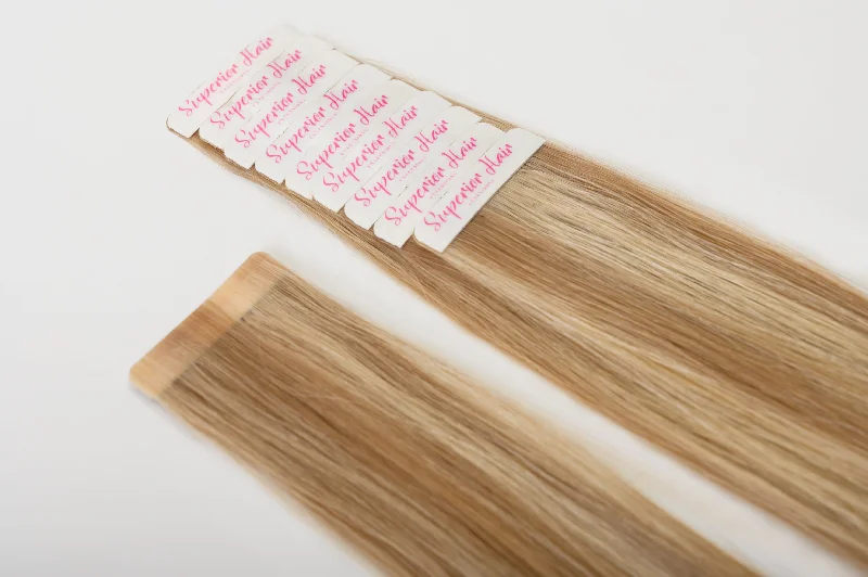 #16/22 Caramel Light Blonde Mix Ultra Seamless Tape In Extensions