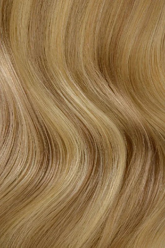 #16/22 Caramel Light Blonde Mix Seamless Clip In Extensions