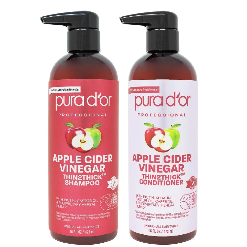 Apple Cider Vinegar Thin2Thick Shampoo and Conditioner Set 16oz