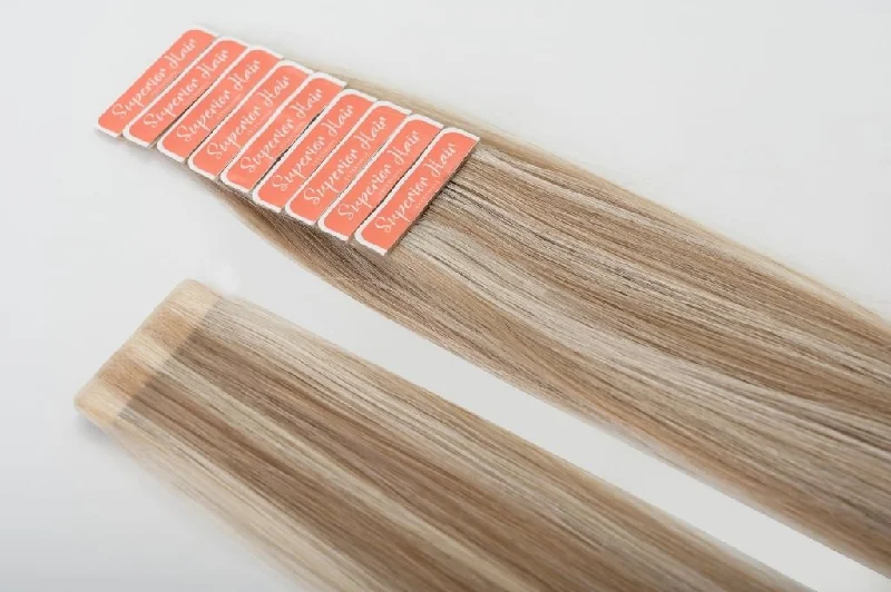 #18/60 Pearl Ash Blonde HL Invisi Tape Hair Extensions