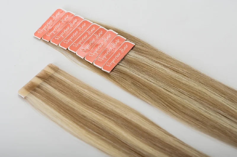 #18/613 Ash Blonde Highlights Invisi Tape Hair Extensions