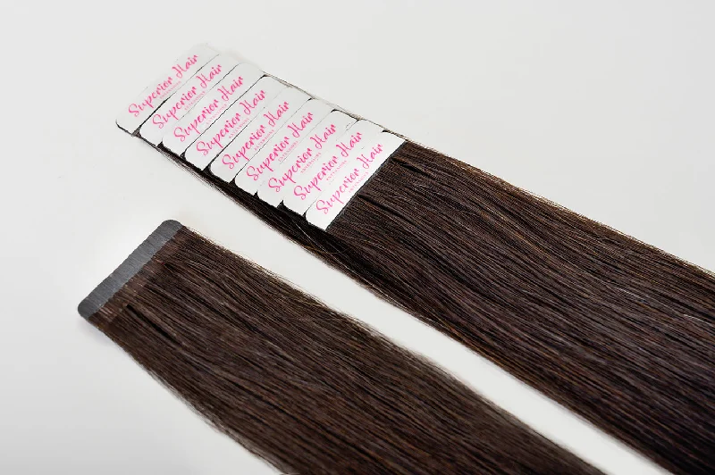 #1BL Darkest Brown Ultra Seamless Tape In Extensions