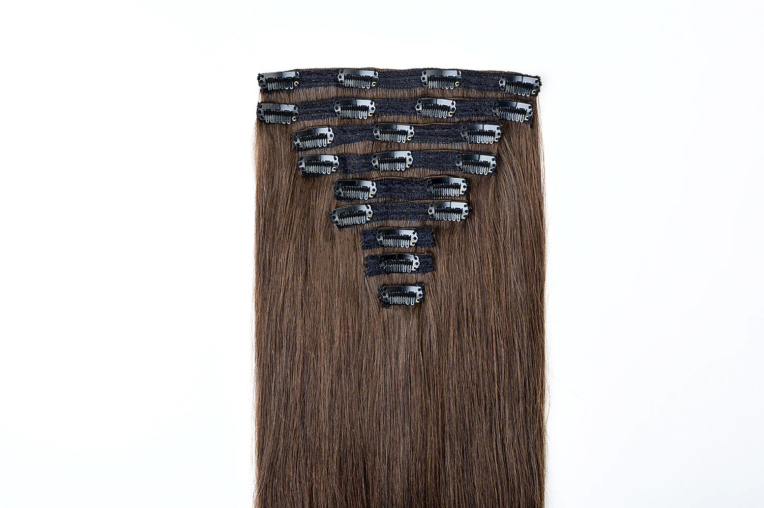 #2 Dark Brown Classic Clip In Hair Extensions 9pcs