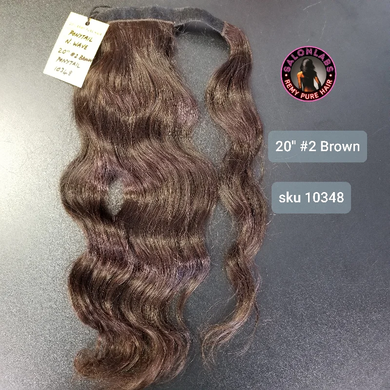 20 Inch 002 Brown Ponytail Extensions