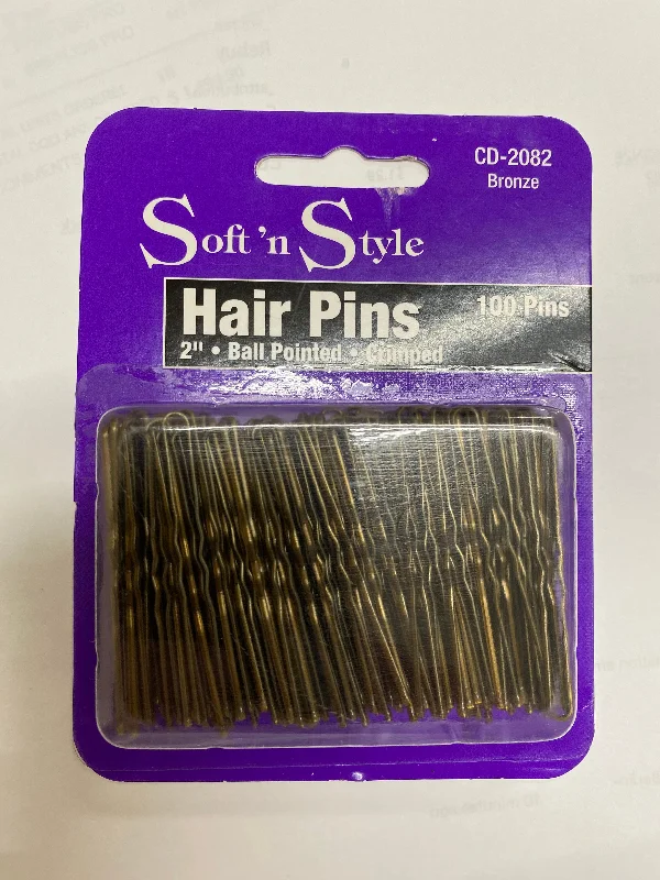 SOFT N STYLE HAIR PINS BRONZE 100 C 2 Inch 100 CT C-2082