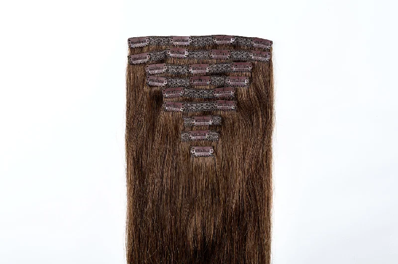 #4 Chocolate Brown Classic Clip In Hair Extensions 9pcs