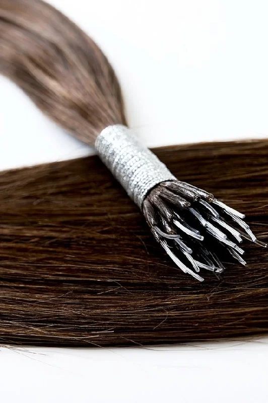 #4 Chocolate Brown Nano Tip Hair Extensions