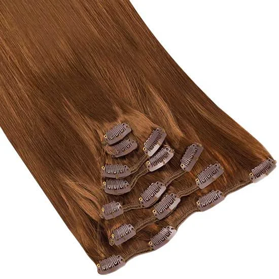 #6 Chestnut Brown Clip In Hair Extensions 7PCS