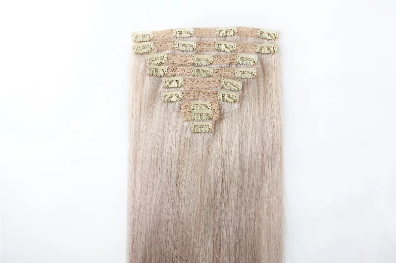 #60 Whitest Ash Blonde Classic Clip In Hair Extensions 9pcs