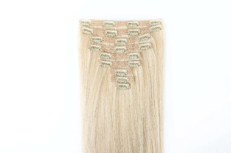 #613 Platinum Blonde Classic Clip In Hair Extensions 9pcs