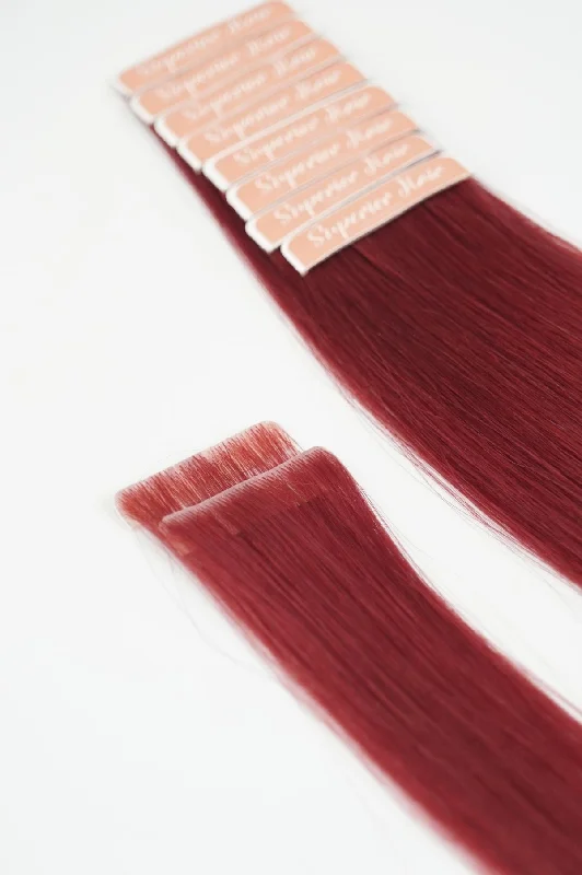 #6R Red Ultra Seamless Tape In Extensions