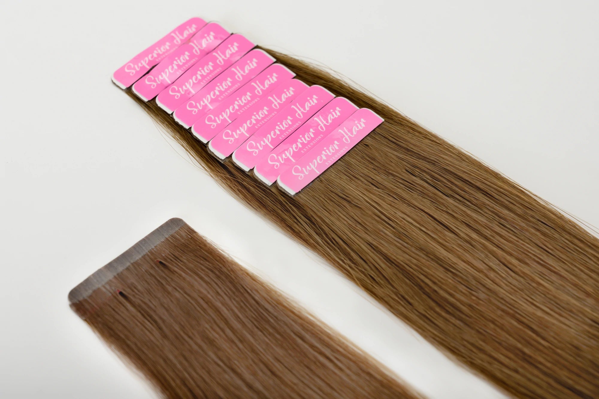 #8 Natural Light Brown Ultra Seamless Tape In Extensions