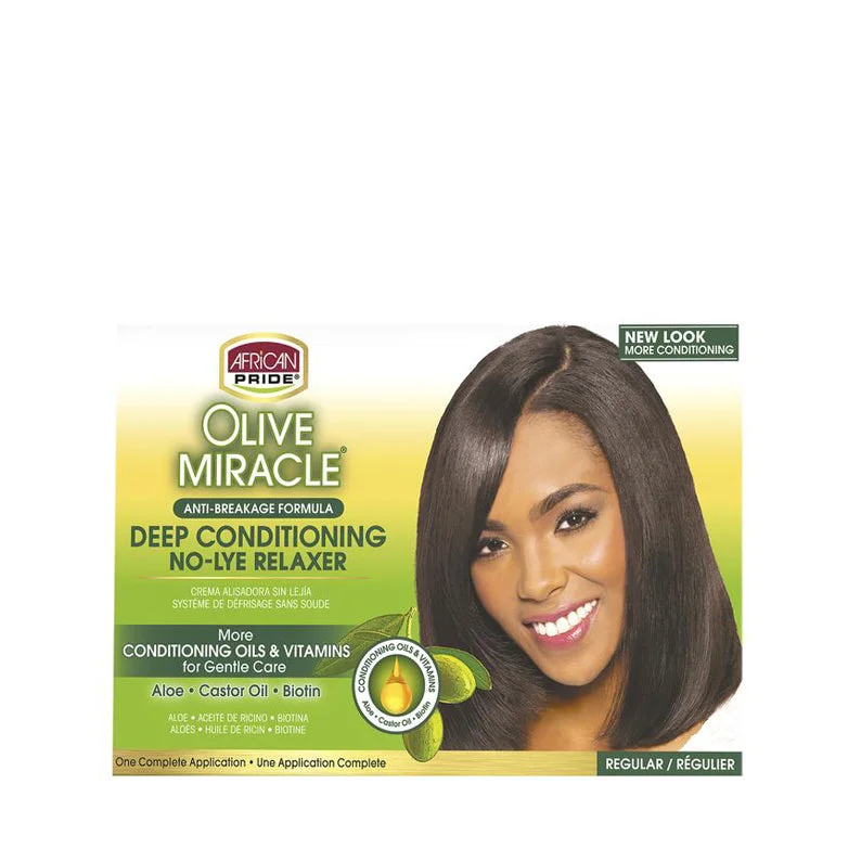 AFRICAN PRIDE Olive Miracle Deep Conditioning No-lye Relaxer Kit [REGULAR]