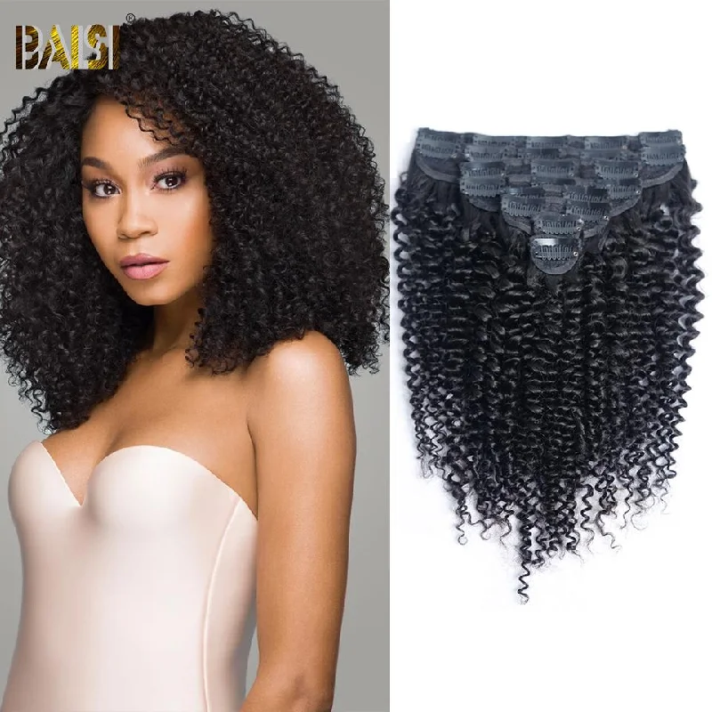 BAISI Curly Wave Clip Ins Hair Extensions 8 Pcs And 120g/Set