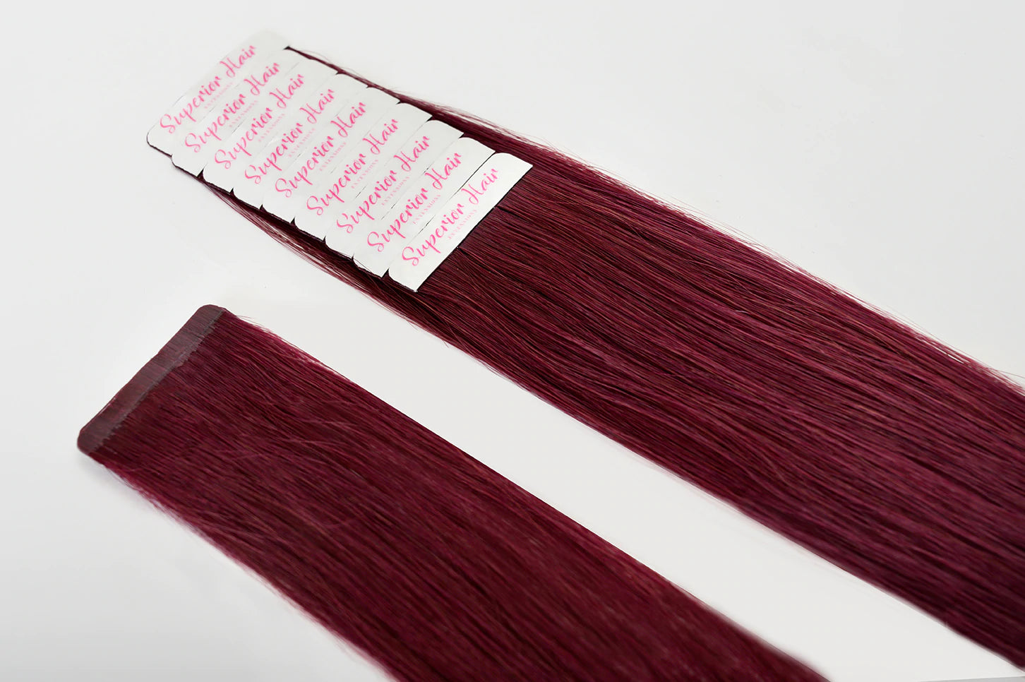 #Burgundy Ultra Seamless Tape In Extensions