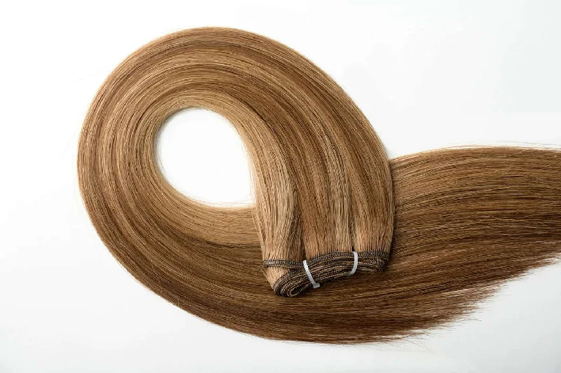 #Chestnut Brown Highlights Traditional Weft Extensions